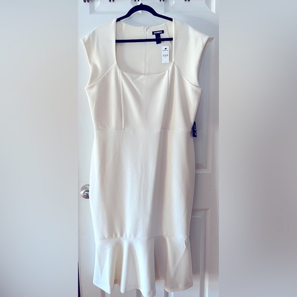 Express Cream Strapless Dress - Picture 1 of 3